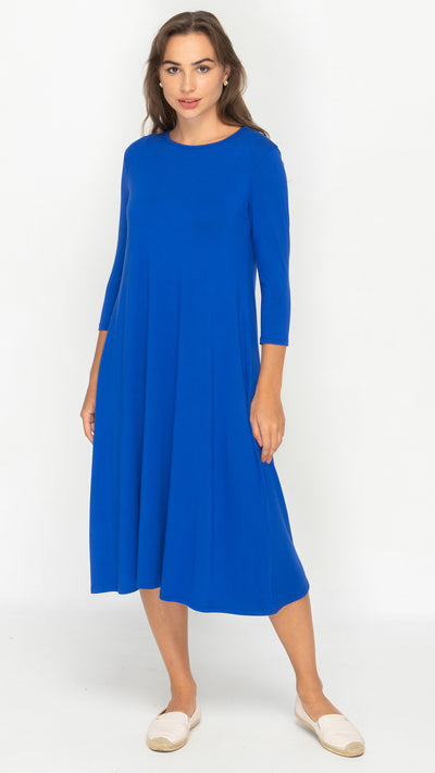 A-Line Bamboo Jersey Dress - Royal Blue