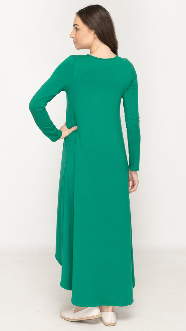 Soft Terry Dress Hi Low - Green Kelly *XS & SMALL ONLY*
