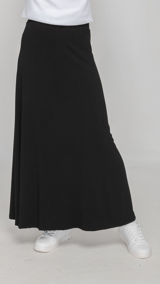 Bamboo Jersey Maxi Skirt - Black
