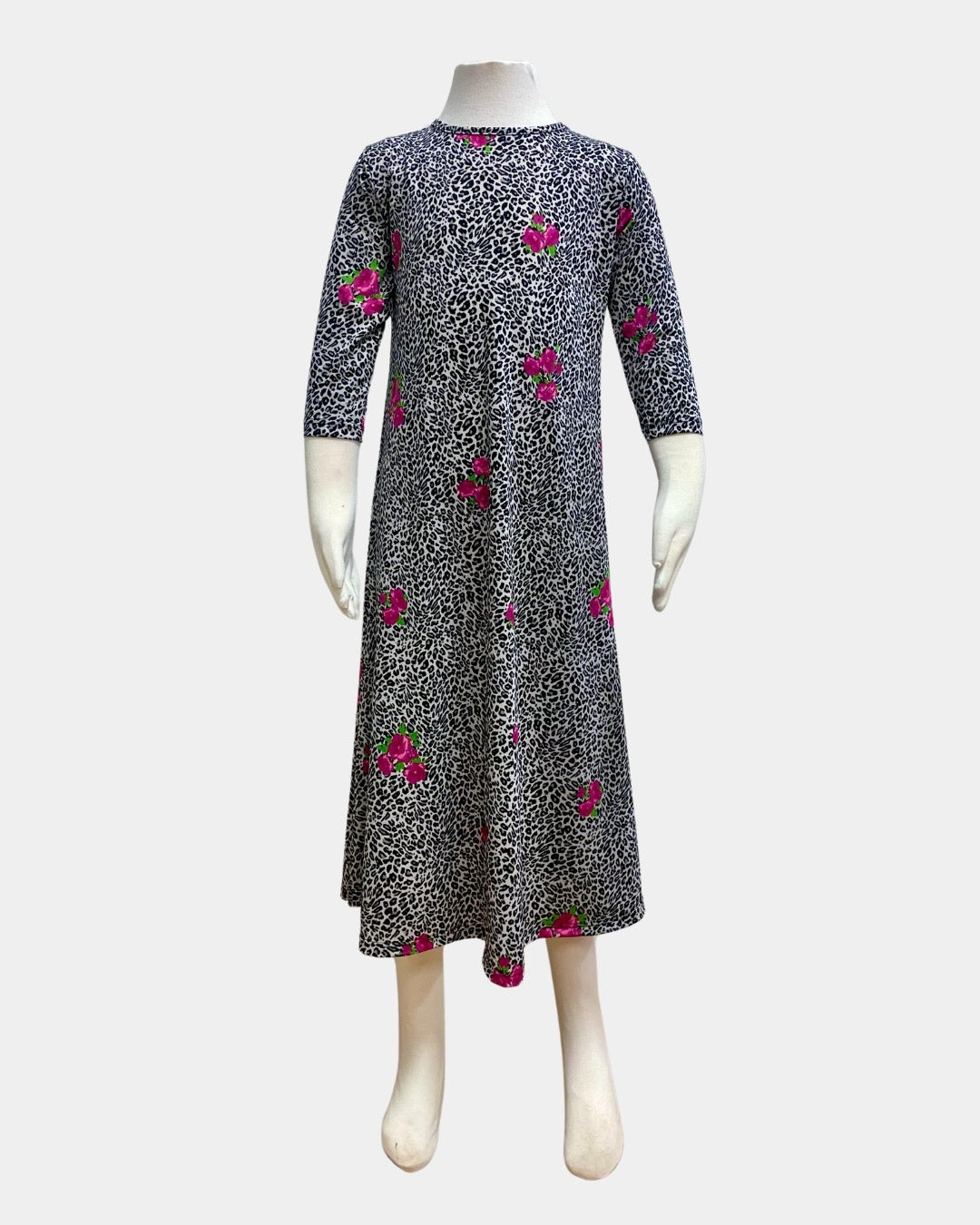 Girls Tunic Dress - Floral Leopard