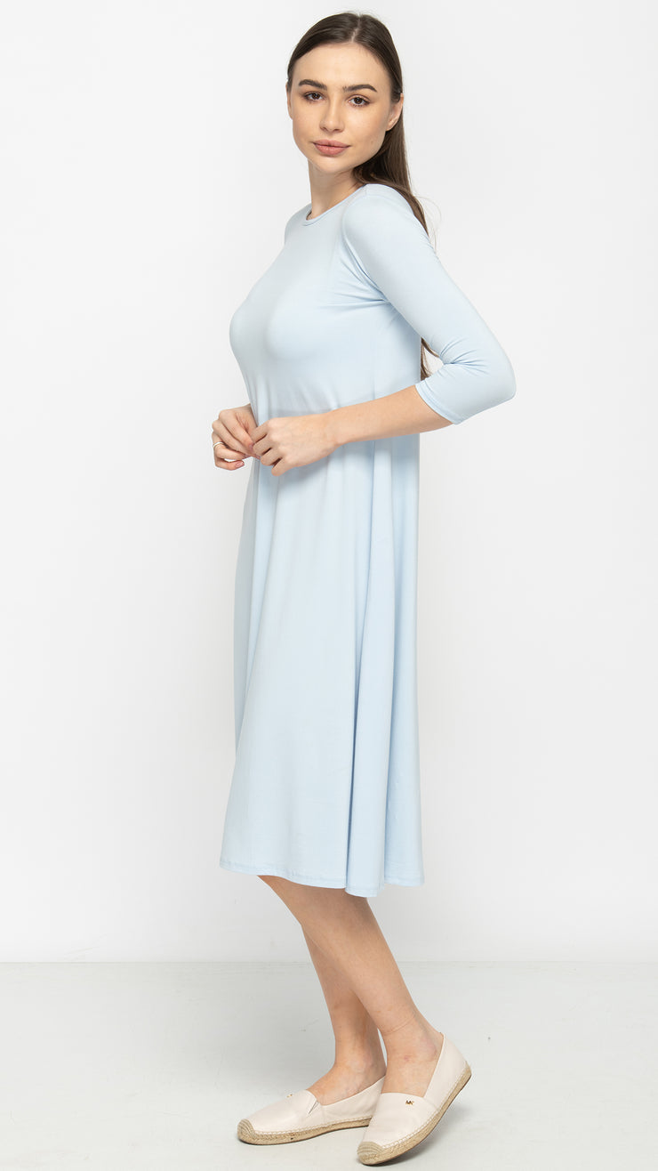 A-Line Dress Bamboo Jersey - Sky Blue
