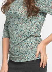 Basic Tee Printed Rib - Sage Ditsy Floral *XS ONLY*