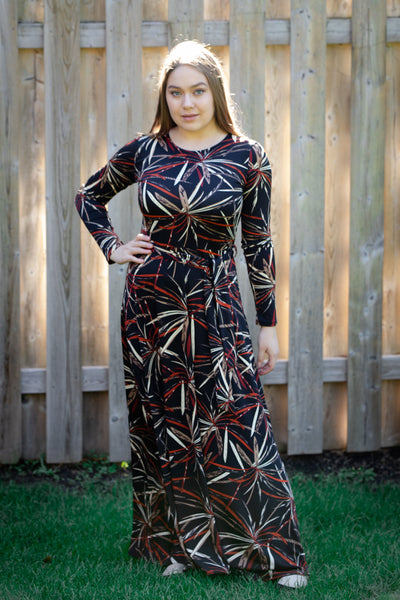 Maxi Dress - Black/Rust/Browns *XS ONLY*