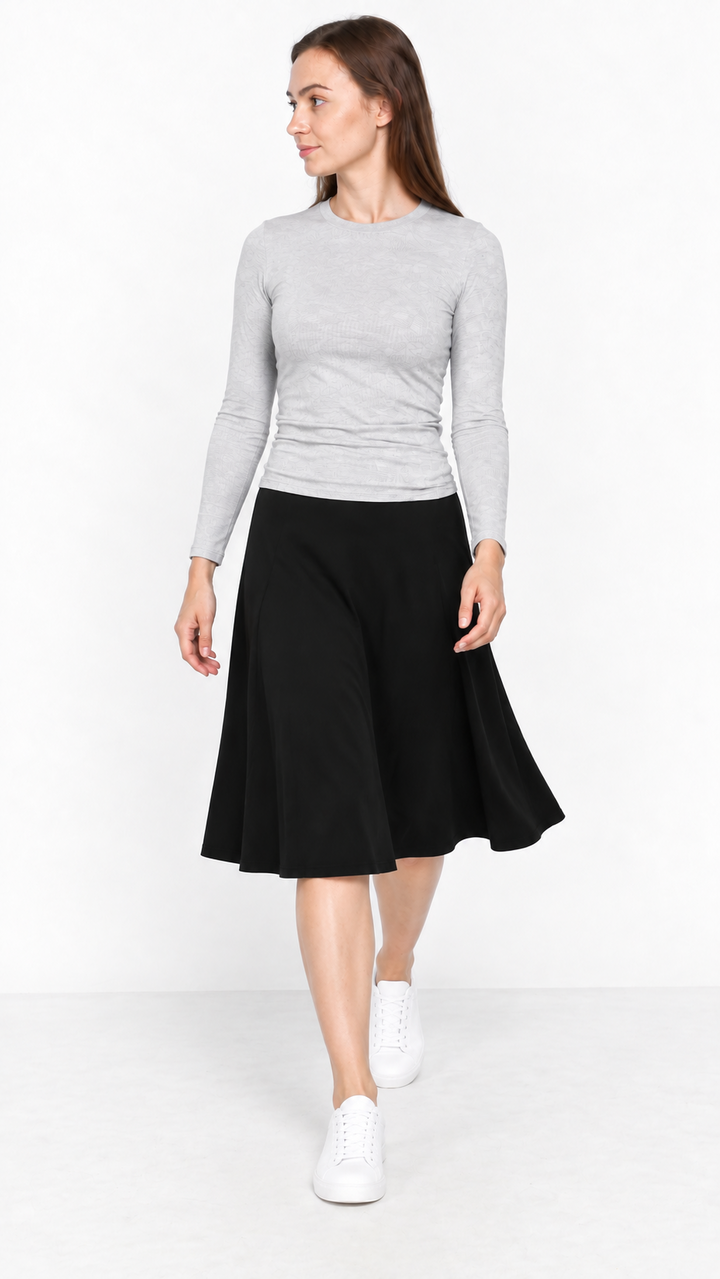 KMW Style 1106LJ Black Jersey Skirt - Movement