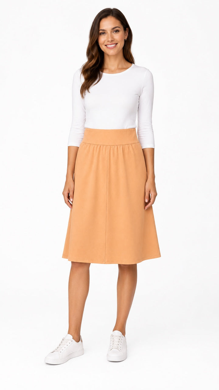 KMW Style 1106LJ Caramel Jersey Skirt - HERO