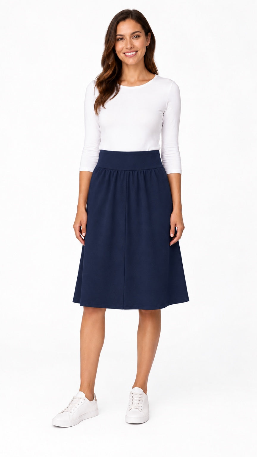 KMW Style 1106LJ Navy Jersey Skirt - HERO