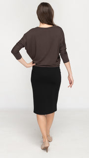 Dolman Waisted Top - Brown