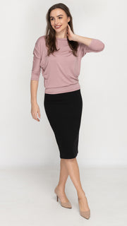 Dolman Waisted Top - Dusty Pink