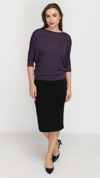 Dolman Waisted Top - Eggplant