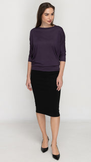 Dolman Waisted Top - Eggplant