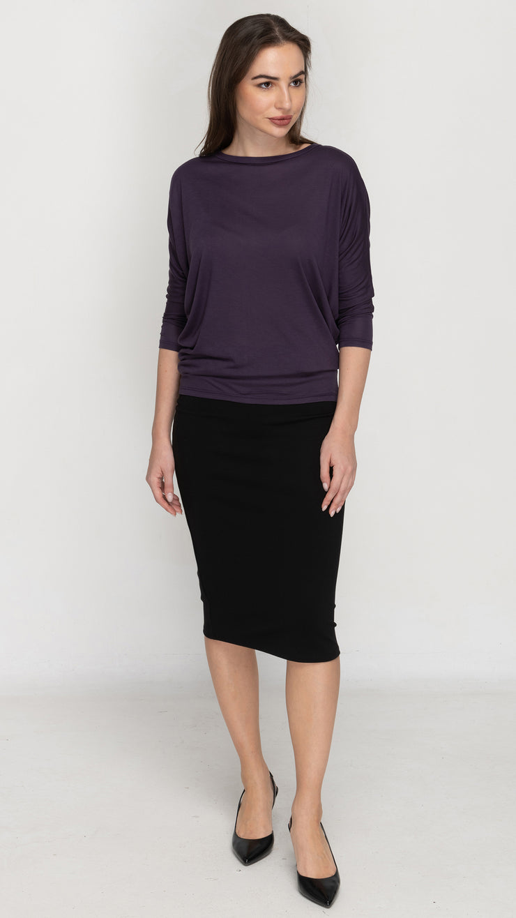 Dolman Waisted Top - Eggplant