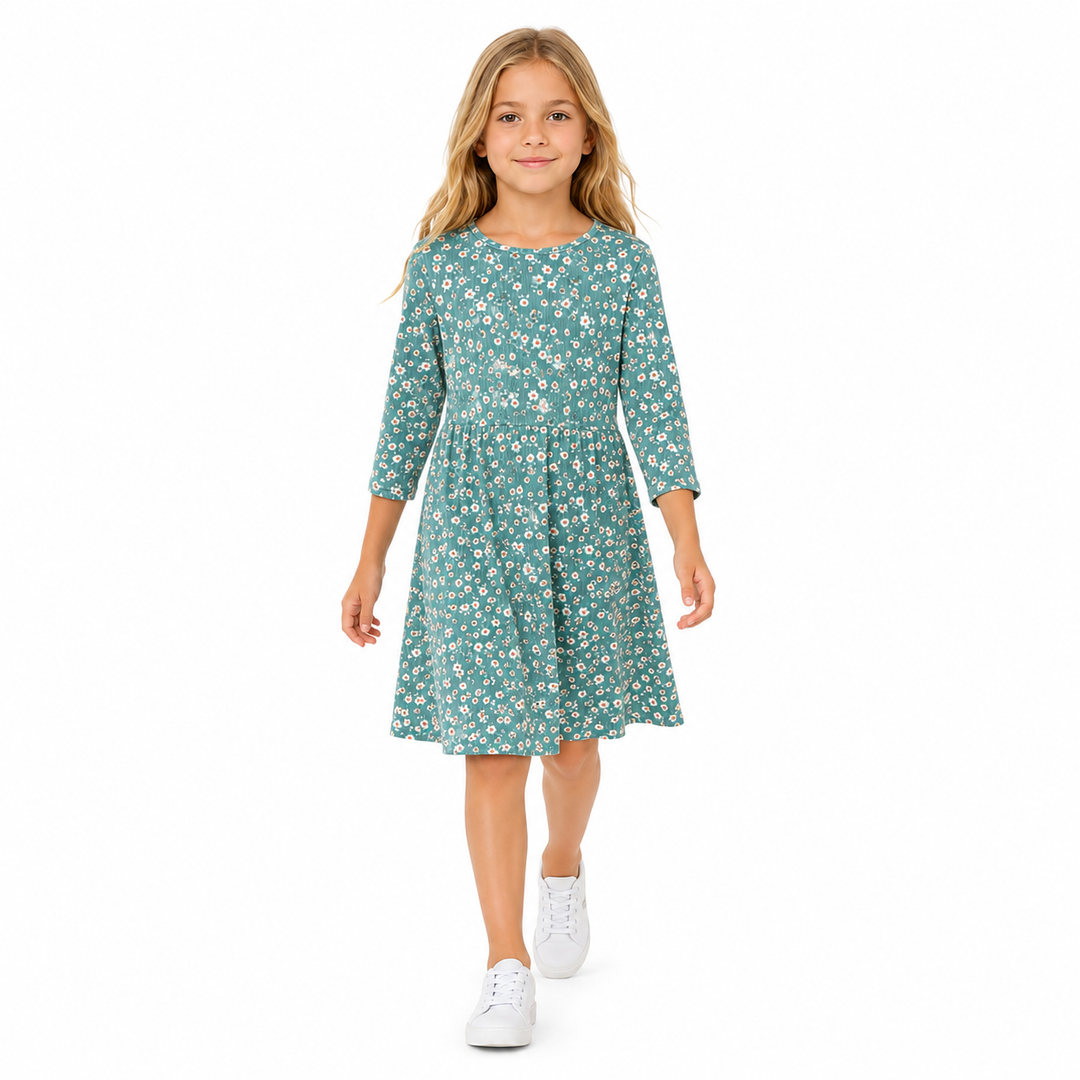 Girls Play Dress - Mint Ditsy Floral