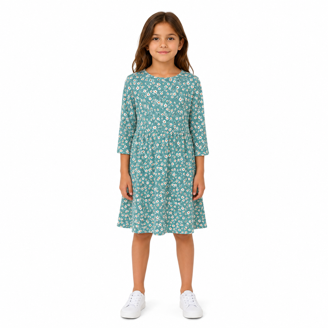 Girls Play Dress - Mint Ditsy Floral