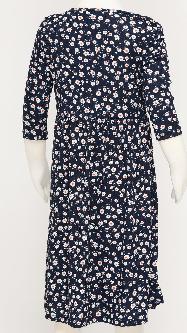 Girls Play Dress - Navy Ditsy Floral