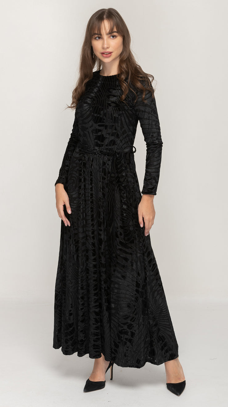 Maxi Belted Dress - Velvet