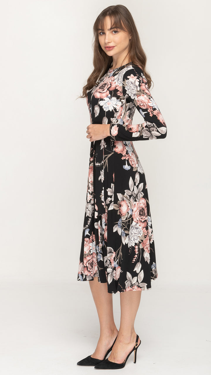 Belted Midi Dress - Sage Floral