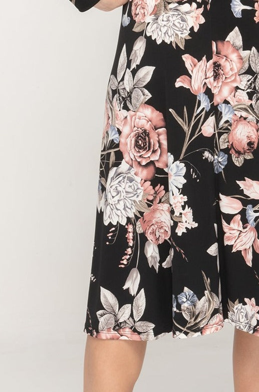 Belted Midi Dress - Sage Floral