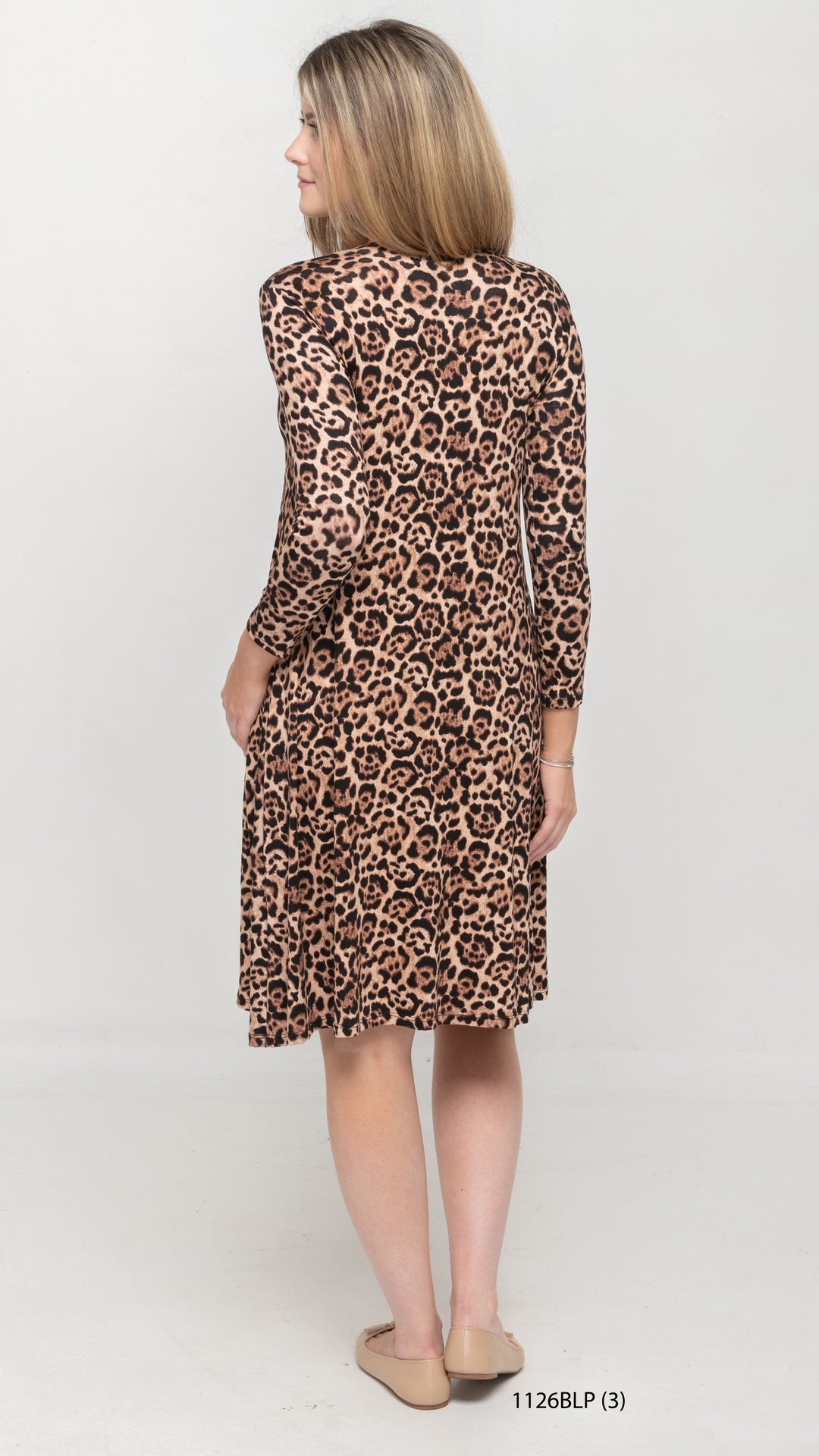 A-Line Jersey Dress Leopard Print