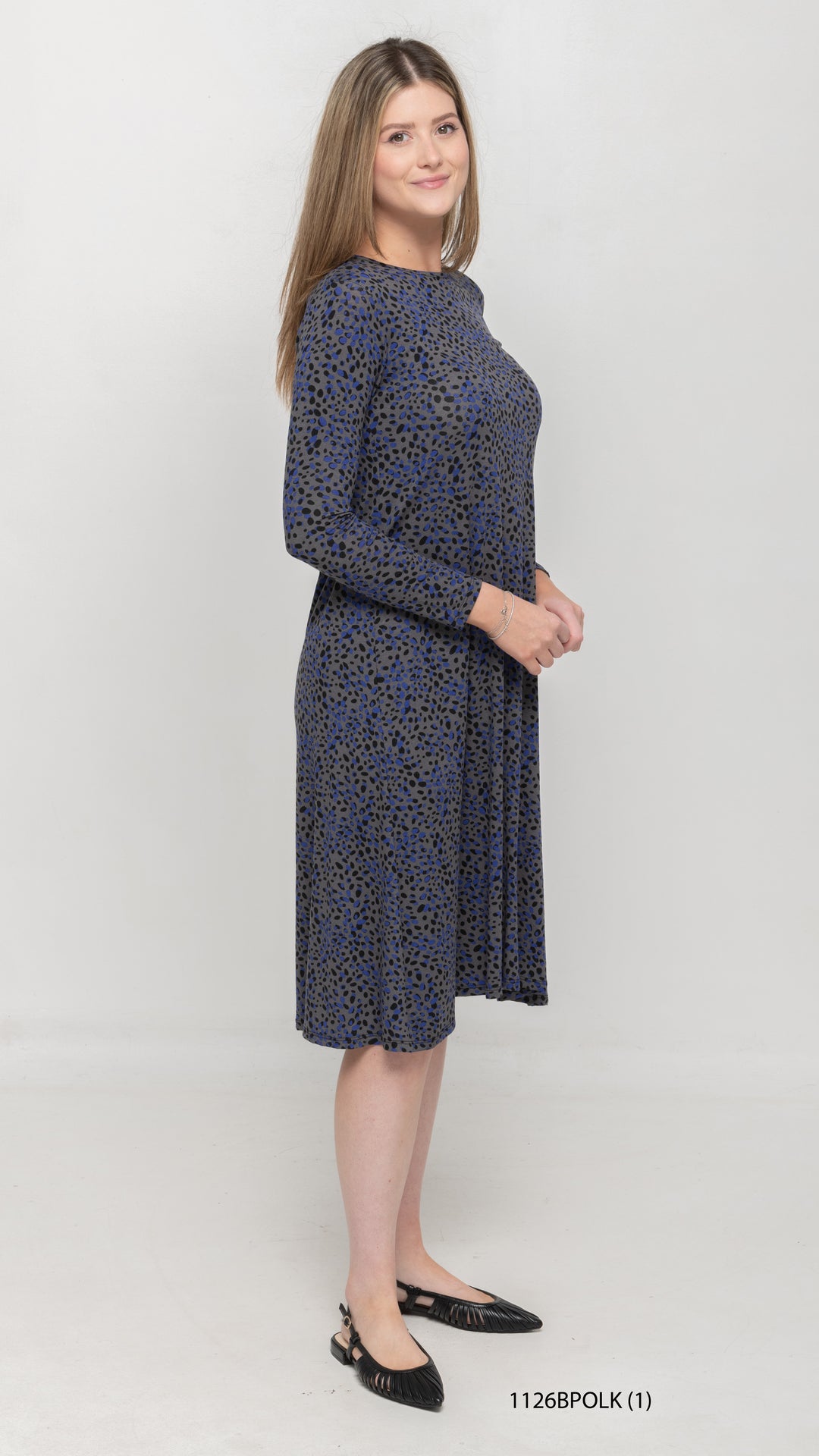 A-Line Jersey Dress Polkadot