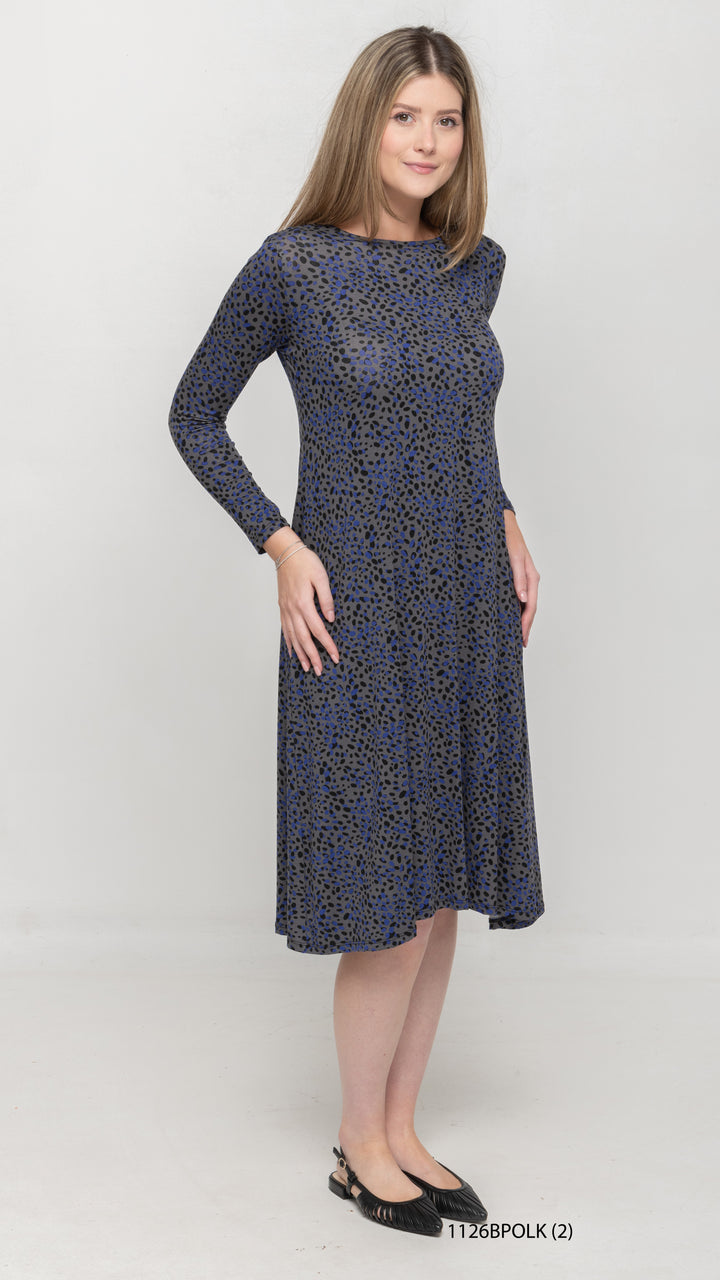 A-Line Jersey Dress Polkadot