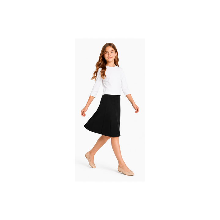 Girls Panel Skirt - Black