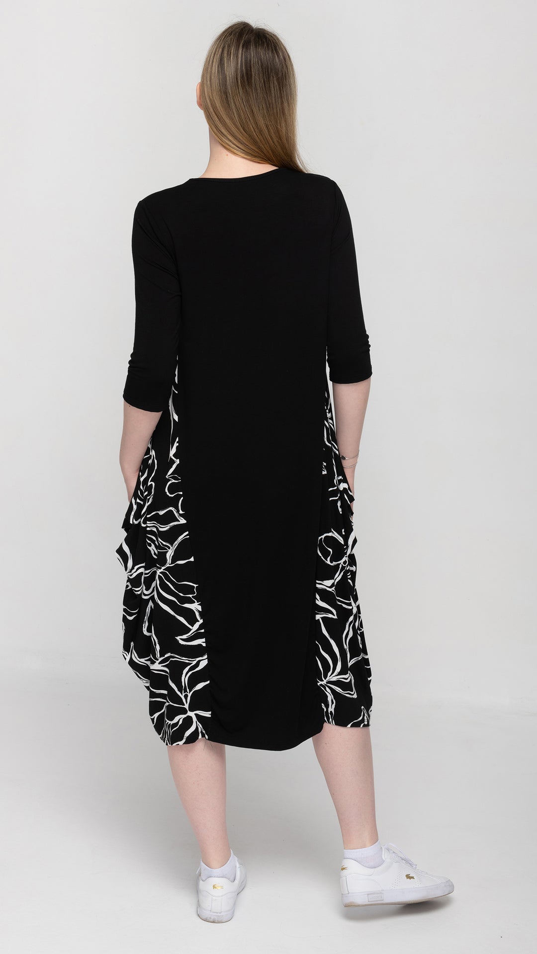 Boho Dress Black White Stencil