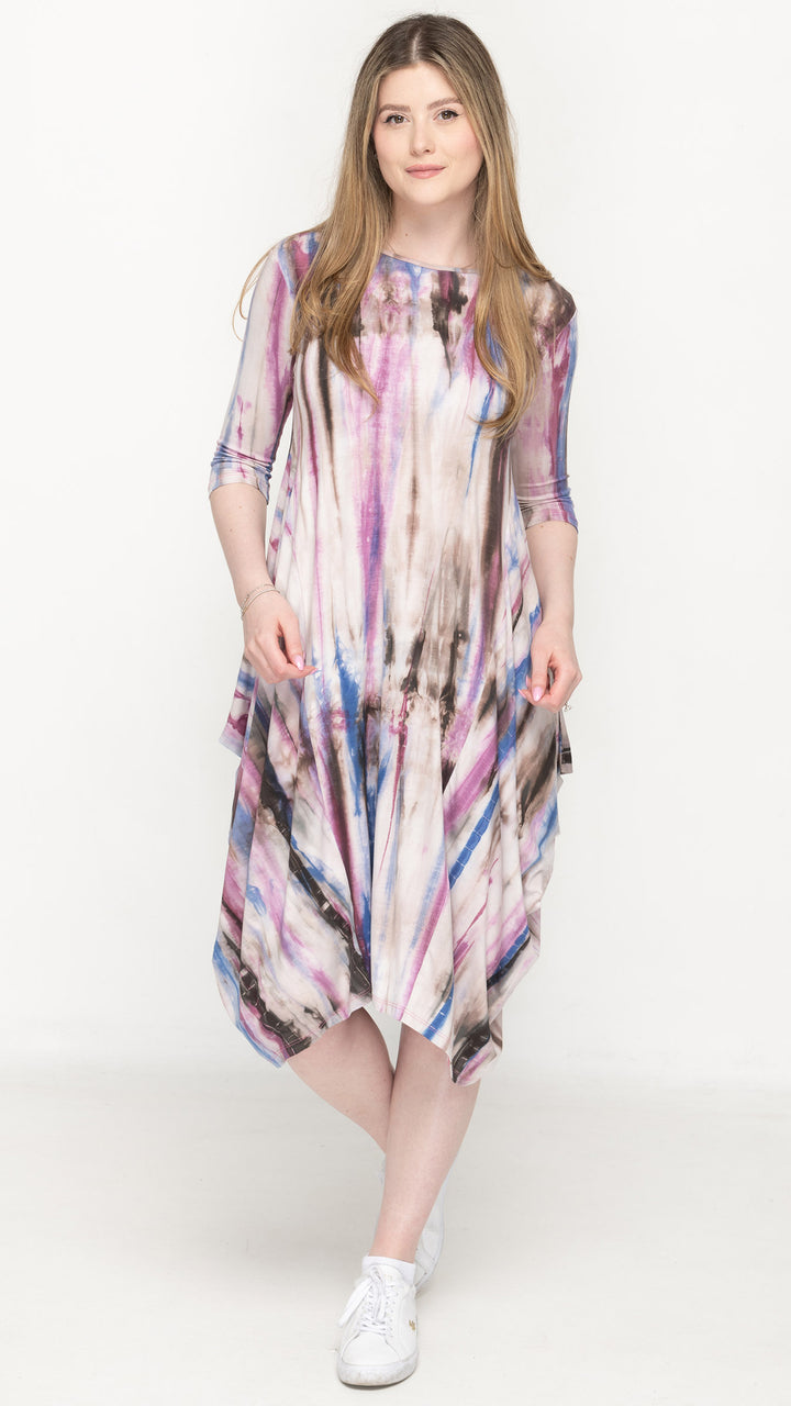 Boho Dress Pink/Brown Tie dye