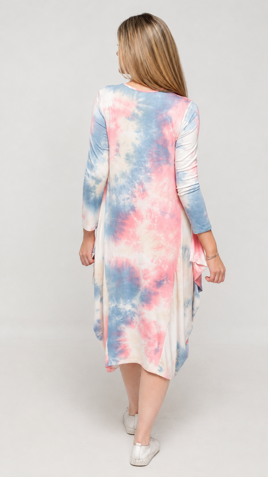 Boho Dress Pink Blue Tie Dye