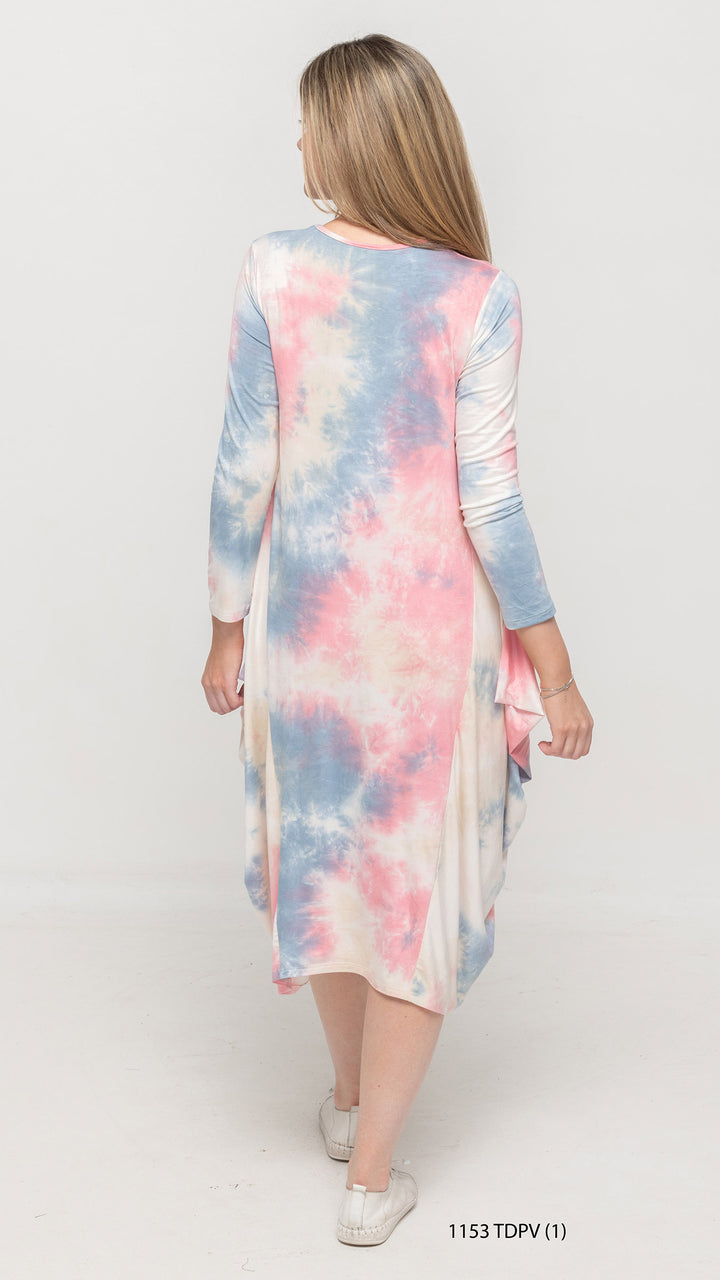 Boho Dress Pink Blue Tie Dye