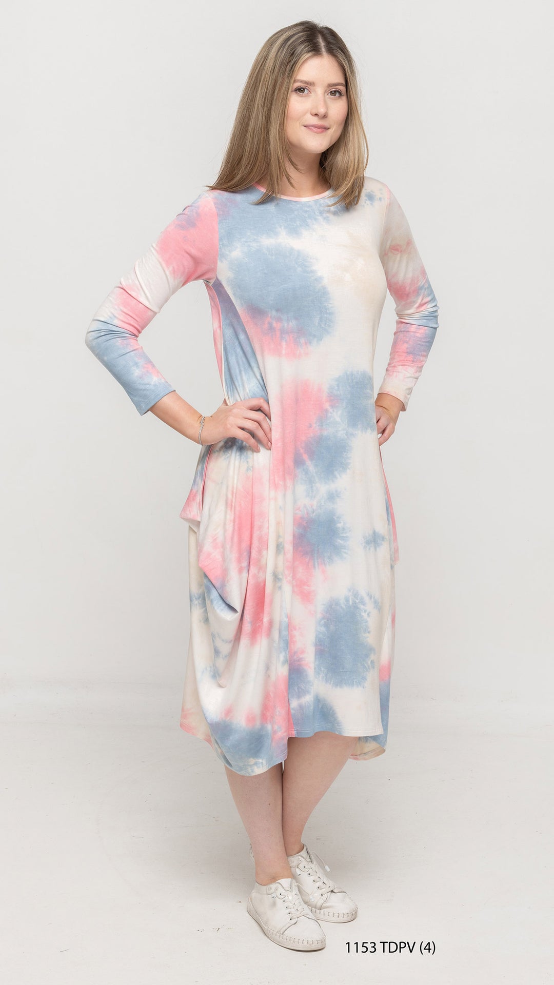 Boho Dress Pink Blue Tie Dye