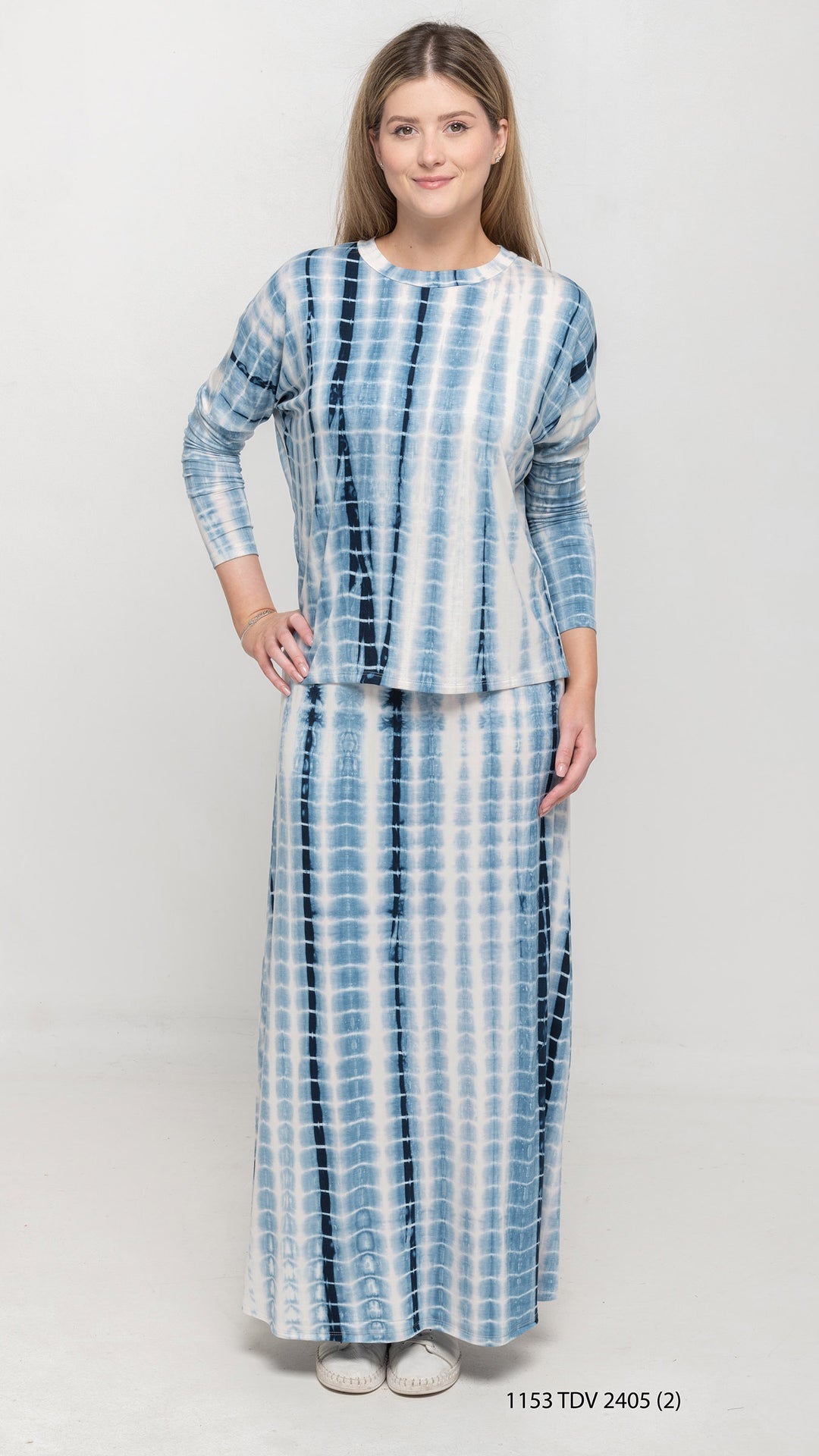 Dolman Jersey Monkey Top  Blue Tie Dye
