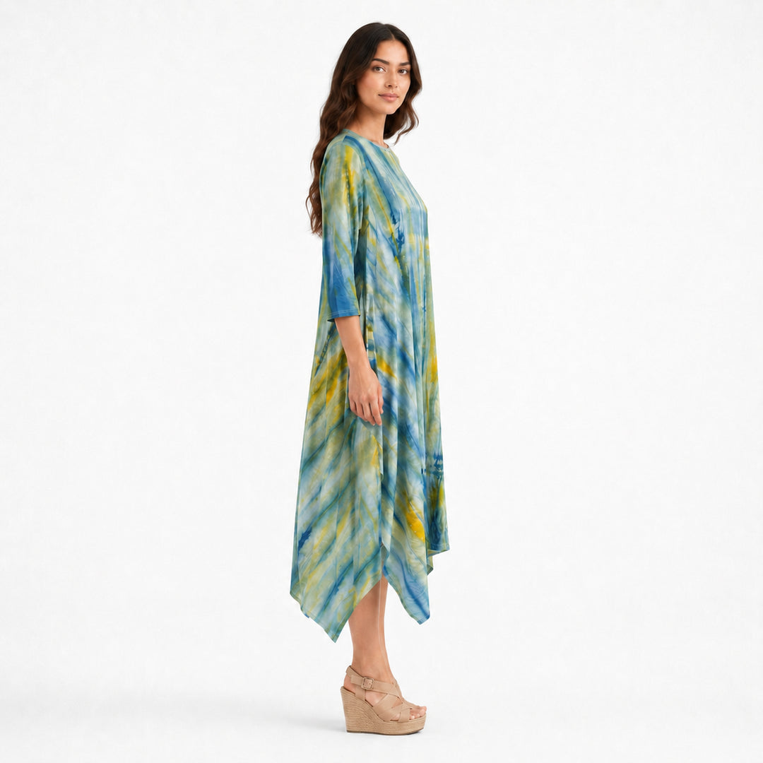 Boho Dress Green Tie Dye