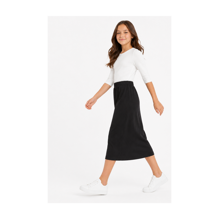Girls Midi Tube Skirt - Black