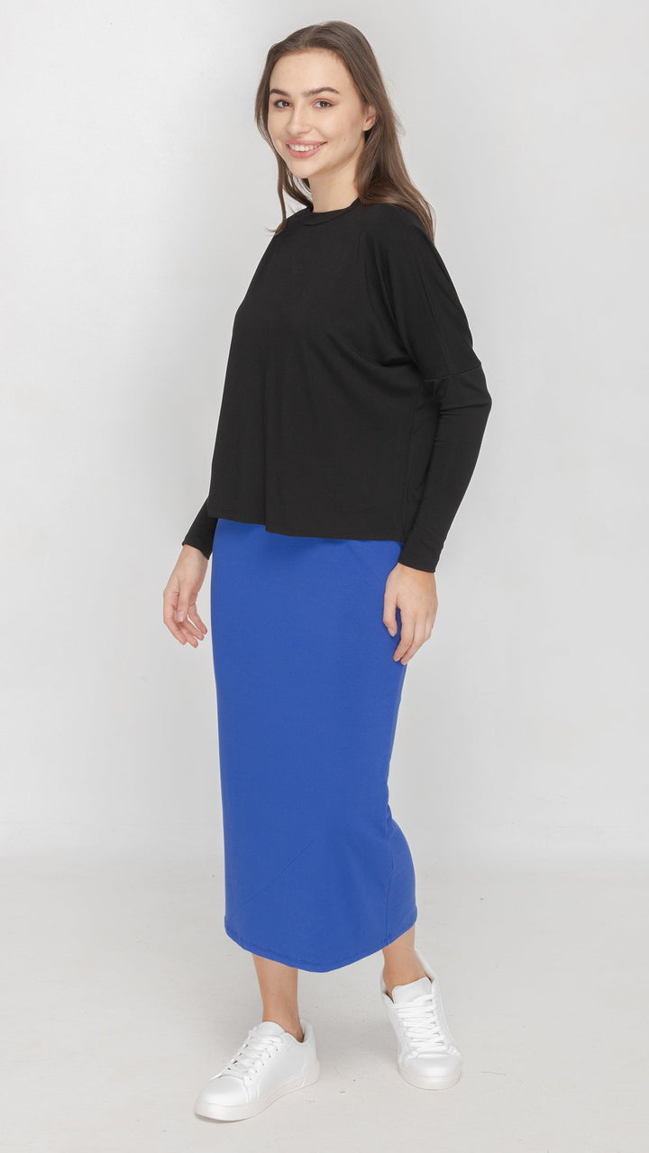 1219 Jersey Tube Skirt Royal Blue