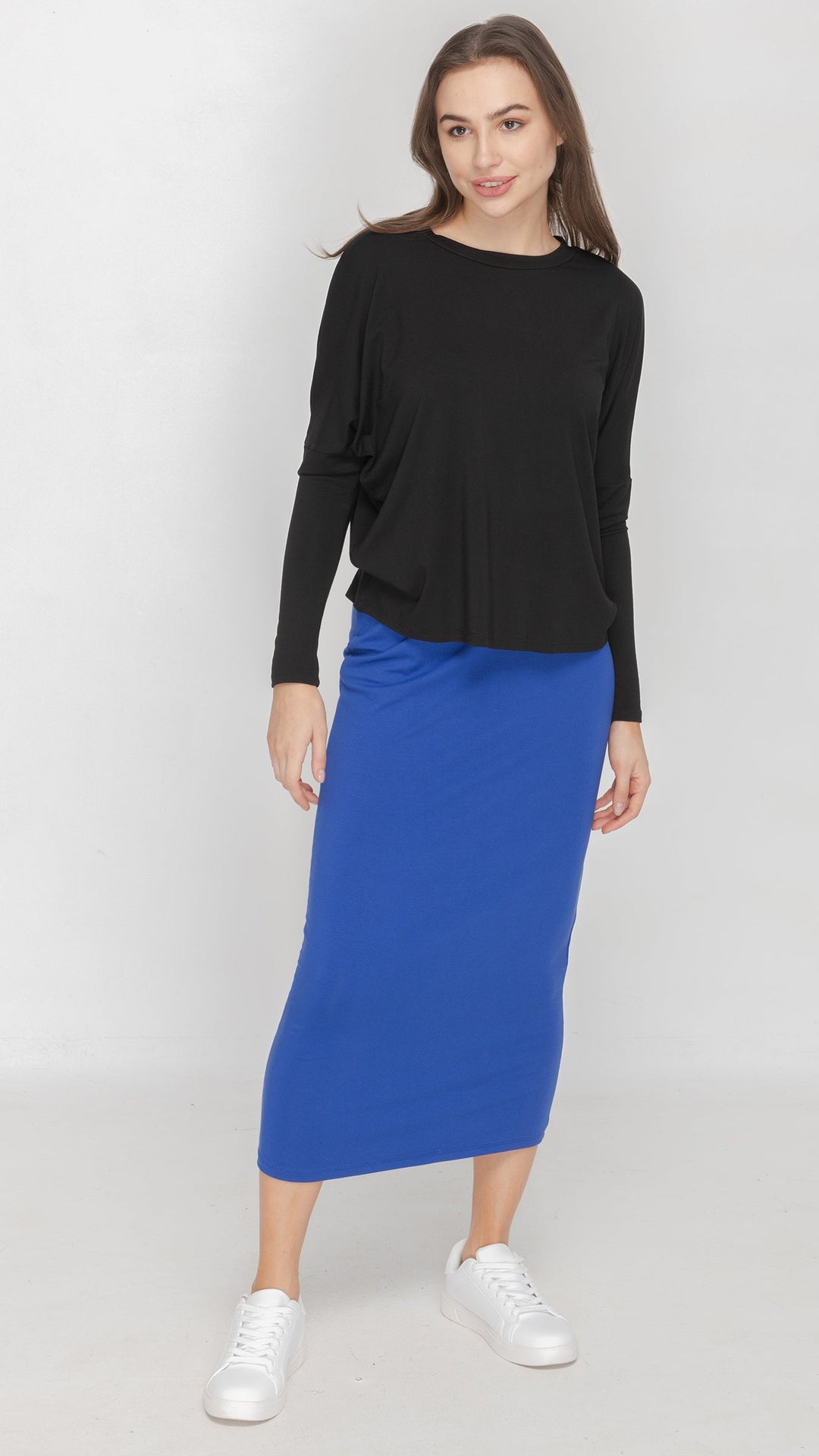 1219 Jersey Tube Skirt Royal Blue