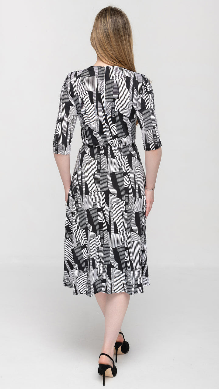 Everything Dress Black & White Geometric Print Dress