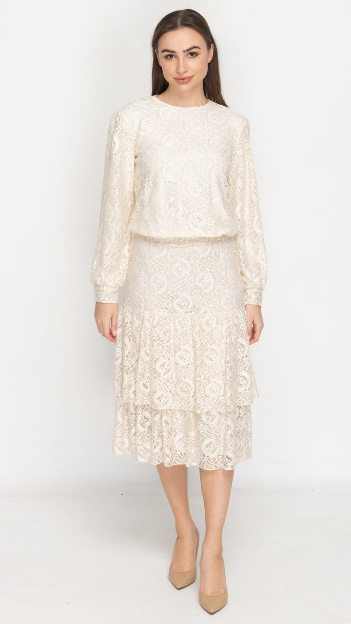 Ruffle Skirt - Ivory Lace