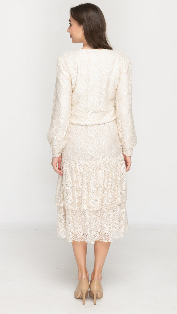 Puff Sleeve Top - Ivory Lace