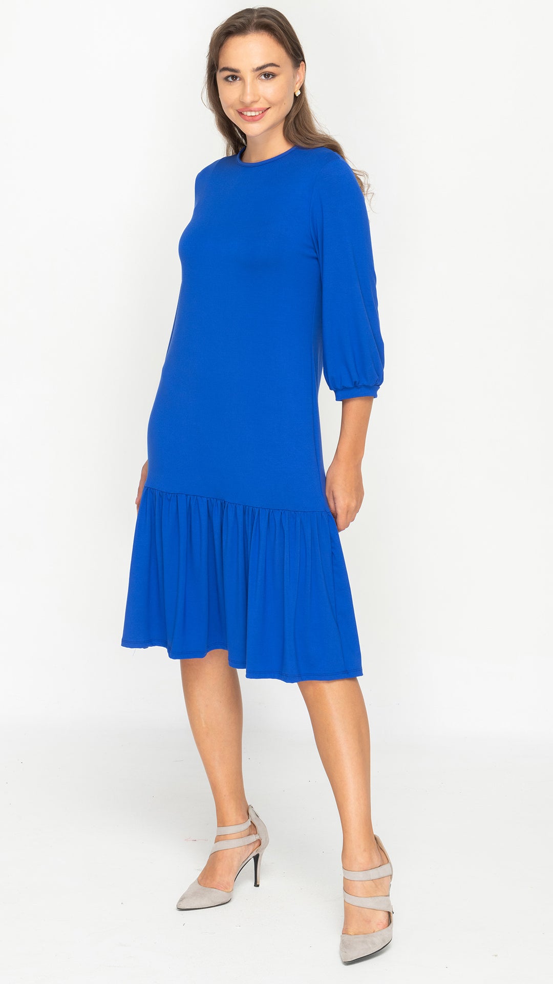 Tier Hem Dress Jersey - Royal Blue