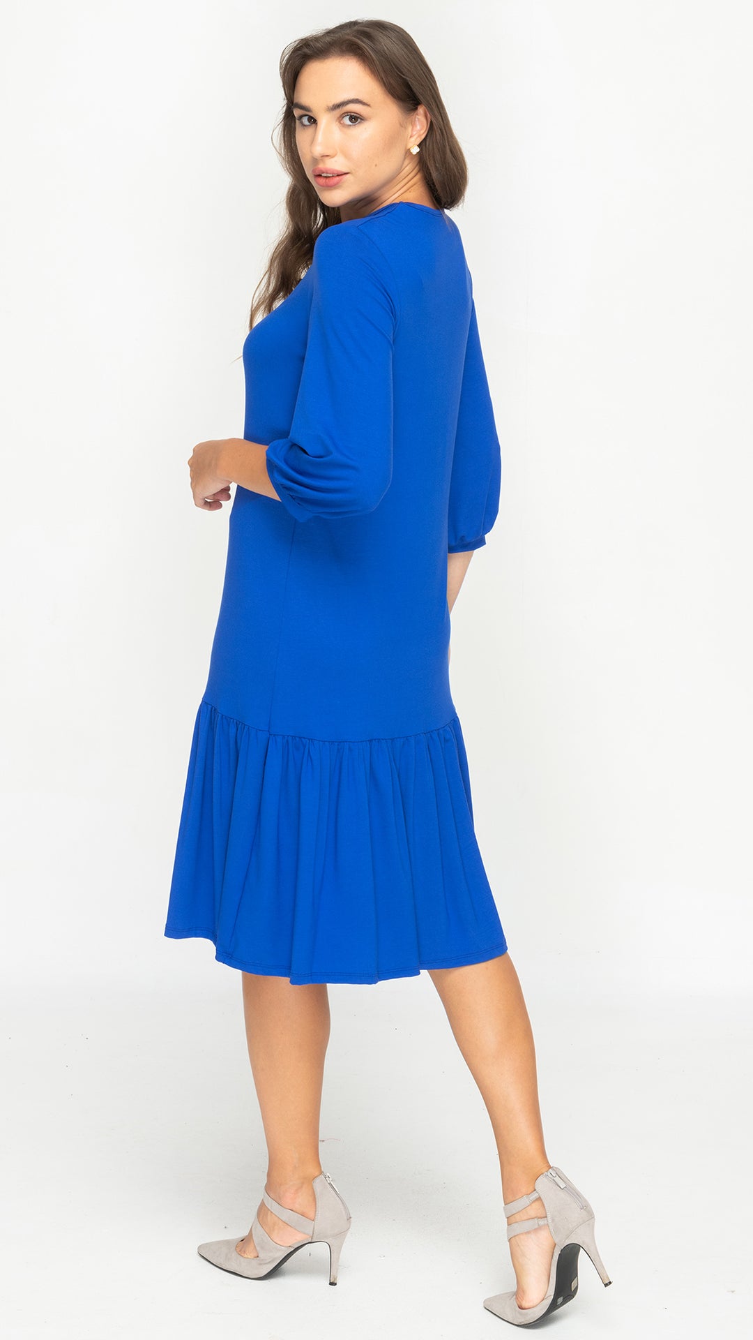 Tier Hem Dress Jersey - Royal Blue