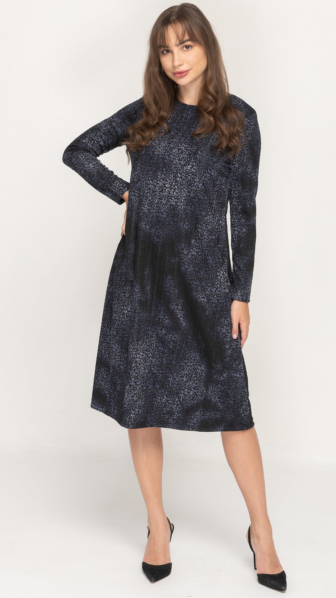 A-Line Dress - Blue Burnout