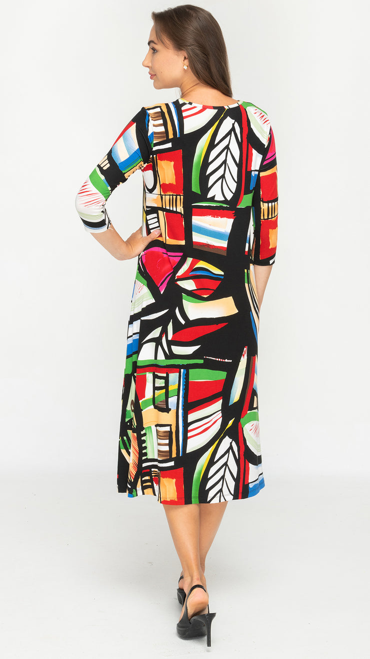 A -Line Dress - Multi Print