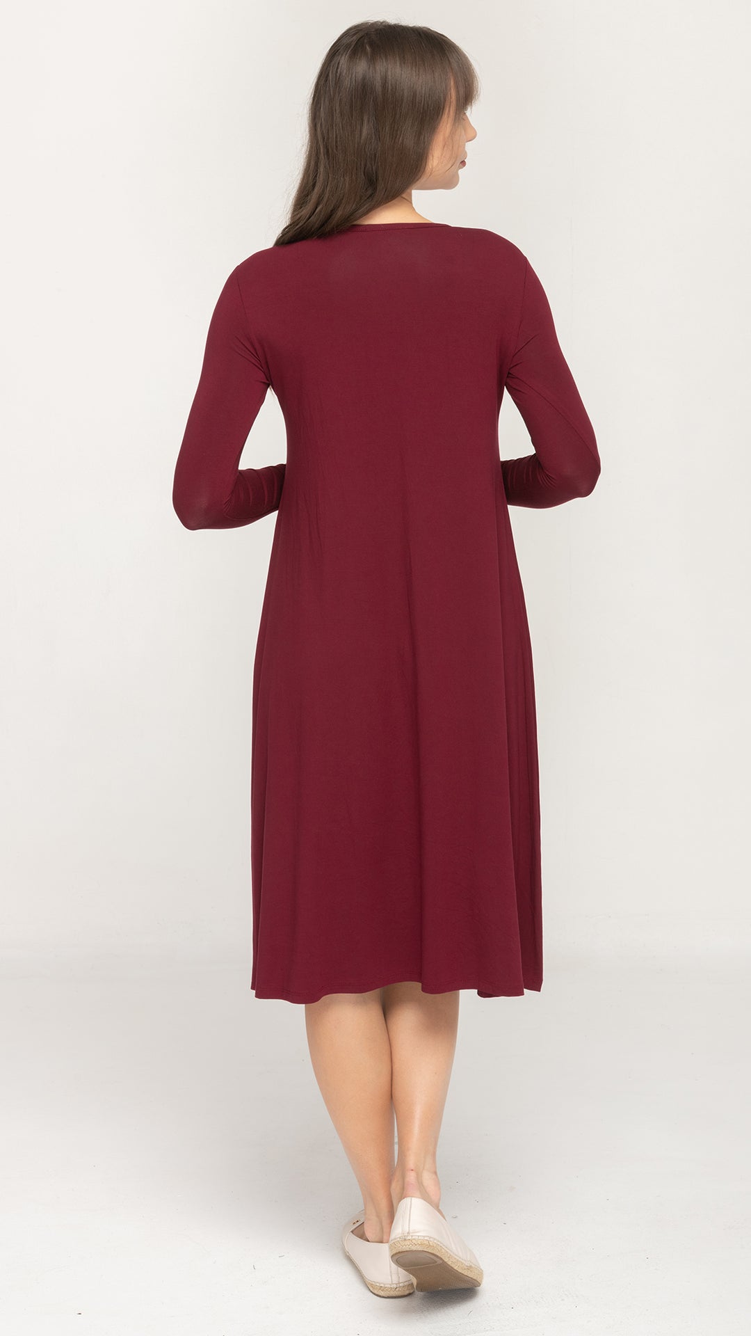 A-Line Dress Bamboo Jersey - Burgundy