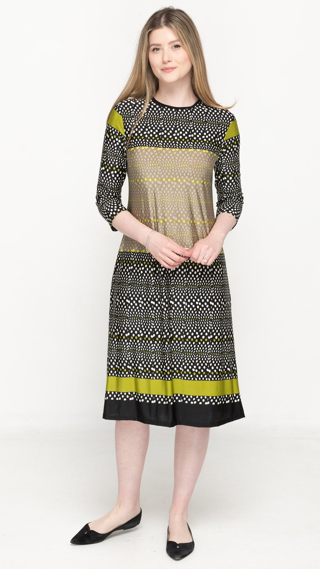 KMW 1526 Green Polka Dot dress