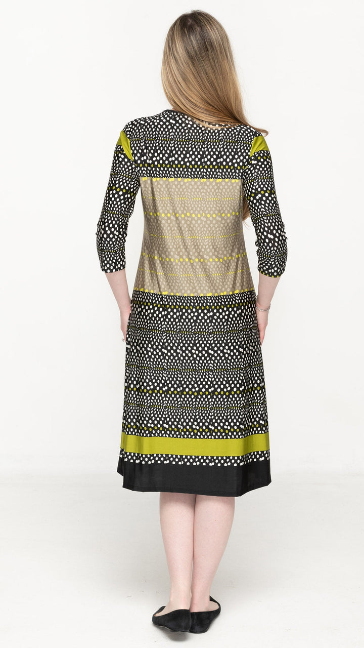 KMW 1526 Green Polka Dot dress alternate view