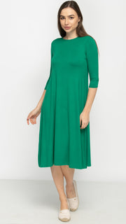 A -Line Dress - Bamboo Jersey - Kelly Green