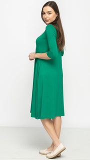 A -Line Sweatshirt Dress - Kelly Green