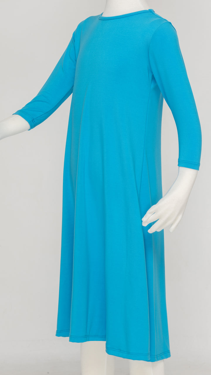 Girls Tunic Dress Jersey - Aqua