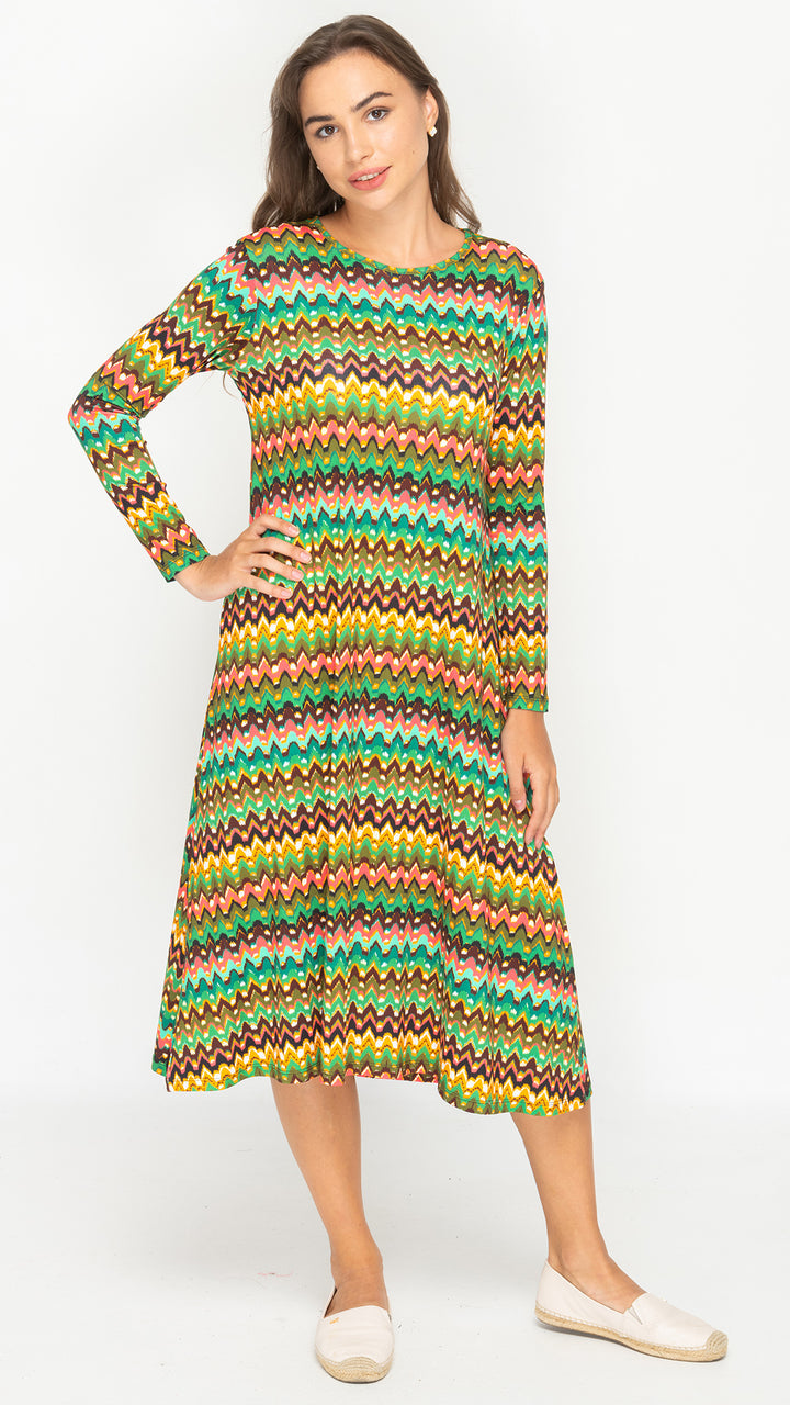 A-Line Jersey Dress - Missoni Print