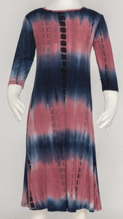 Girls Tunic Dress - Navy/Rose Tie Dye